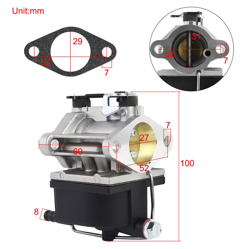 FLYPIG Carburetor with Gasket Durable Replaces for Tecumseh 640065A 640065 Fits Tecumseh OHV110 OHV115 OHV120 OHV125 OHV130 OV358EA - Image 2